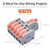 Hebel-Drahtmutternverbinder, DIY-Mini-Spleißen, kompakte, schnell einsteckbare elektrische Verbinder (1 rein 5 raus), 28-12 AWG