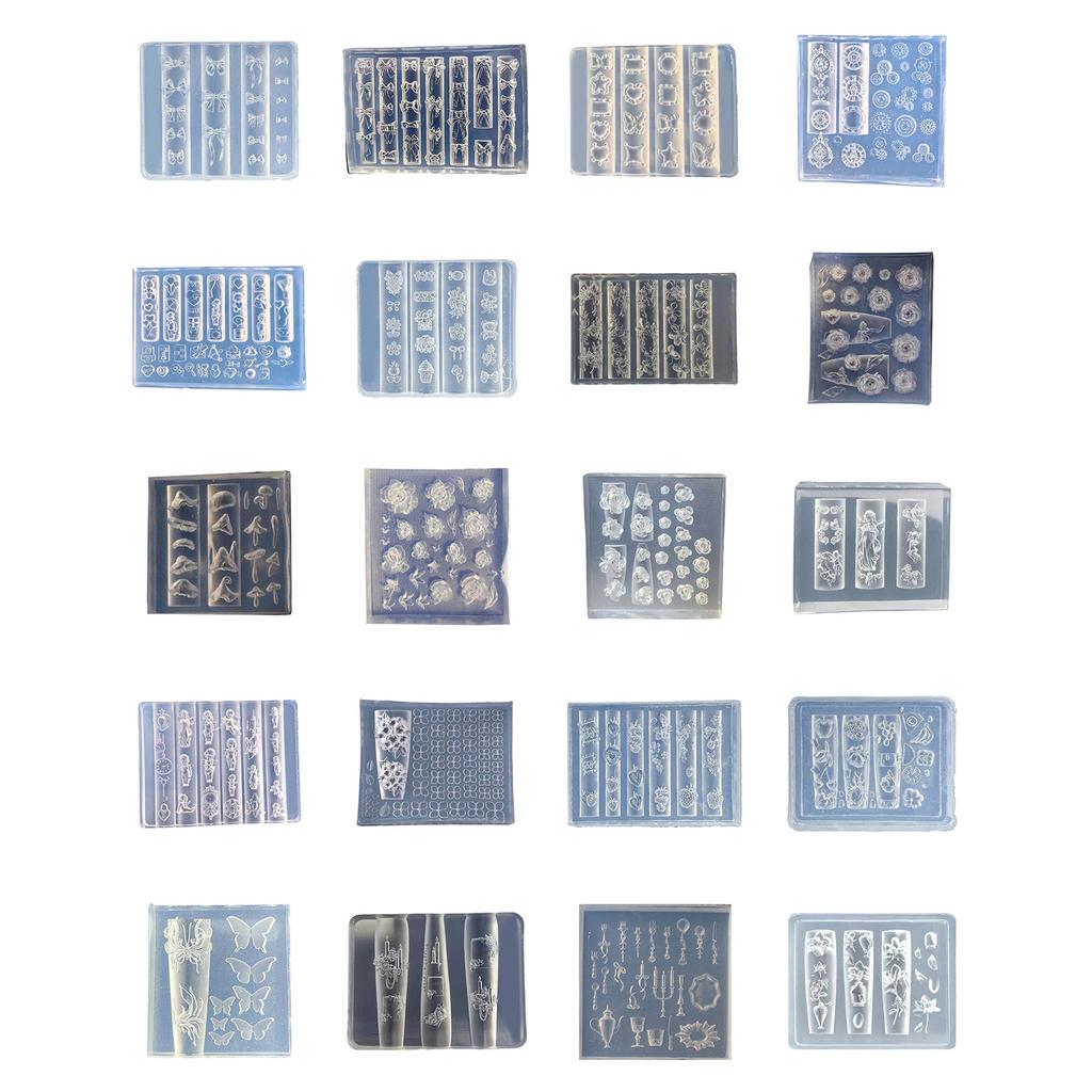 Silikon Nail Art Form Zubehör Formen Zarte Form 3D Nagel Dekorative Form Silikon Textur für Verschiedene Nageltypen