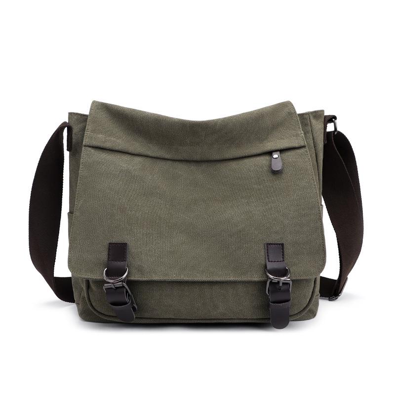 Men's Versatile Canvas Crossbody Bag - Fashionable, Practical, Large Capacity for Business and Street Trends