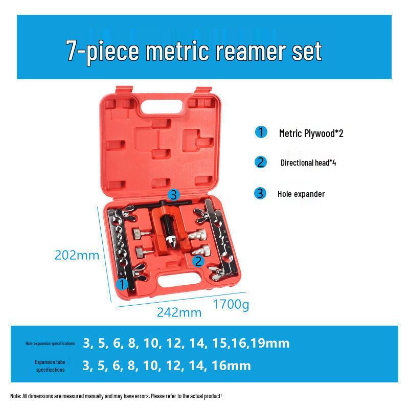 10-Piece Copper Tube Expander Set with Cutter, Flaring, and Seven-Hole Riveting Tools