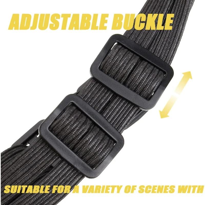 60/90cm Retractable Motorcycle Helmet Strap - Elastic Luggage Hook with Quick-Release Buckle for Secure Storage (Black)