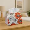 2D Flat, 1pc Tissue Box - Rectangular Vintage Floral Pattern - Large Daisy Repeat Design, Stylish Home Decor, Suitable for Living Room, Bedroom, Kitch