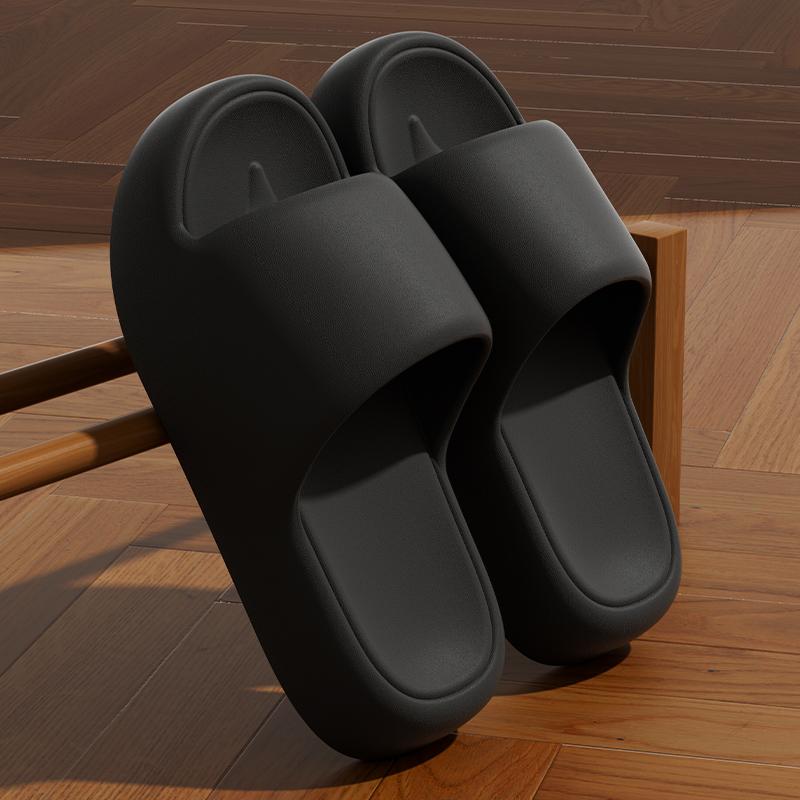 Unisex rutschfeste Badezimmer Hausschuhe Weiche Sohle EVA Kissen Slides Sommer Flache Strandsandalen Damen Dicke Plateau Wolkenpantoffeln