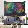 Vibrant Cosmic Tree Tapestry Rainbow Stars  Transform Bedroom Living Room with Magical Art for Unique Decor
