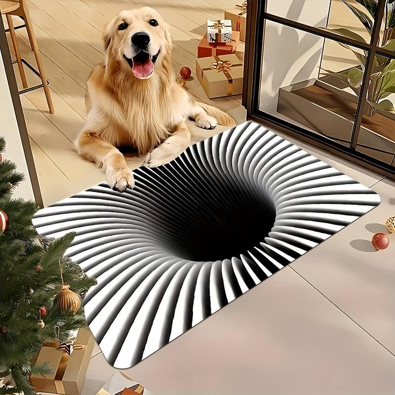 3D Illusion Doormat,Polyester Mat,Machine Washable,Durable with PVC Backing, for Entryway,Bedroom, Kitchen, Christmas, Halloween