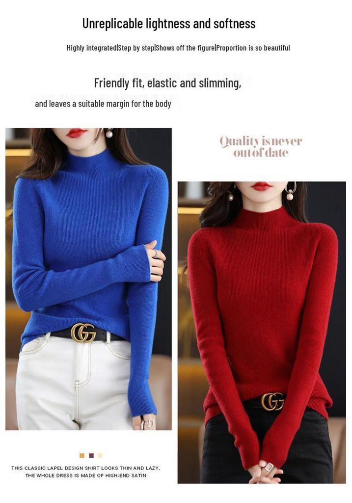 Elegant Autumn/Winter Skin-Friendly Solid Color Plush Sweater - Thick Base Layer In Stock