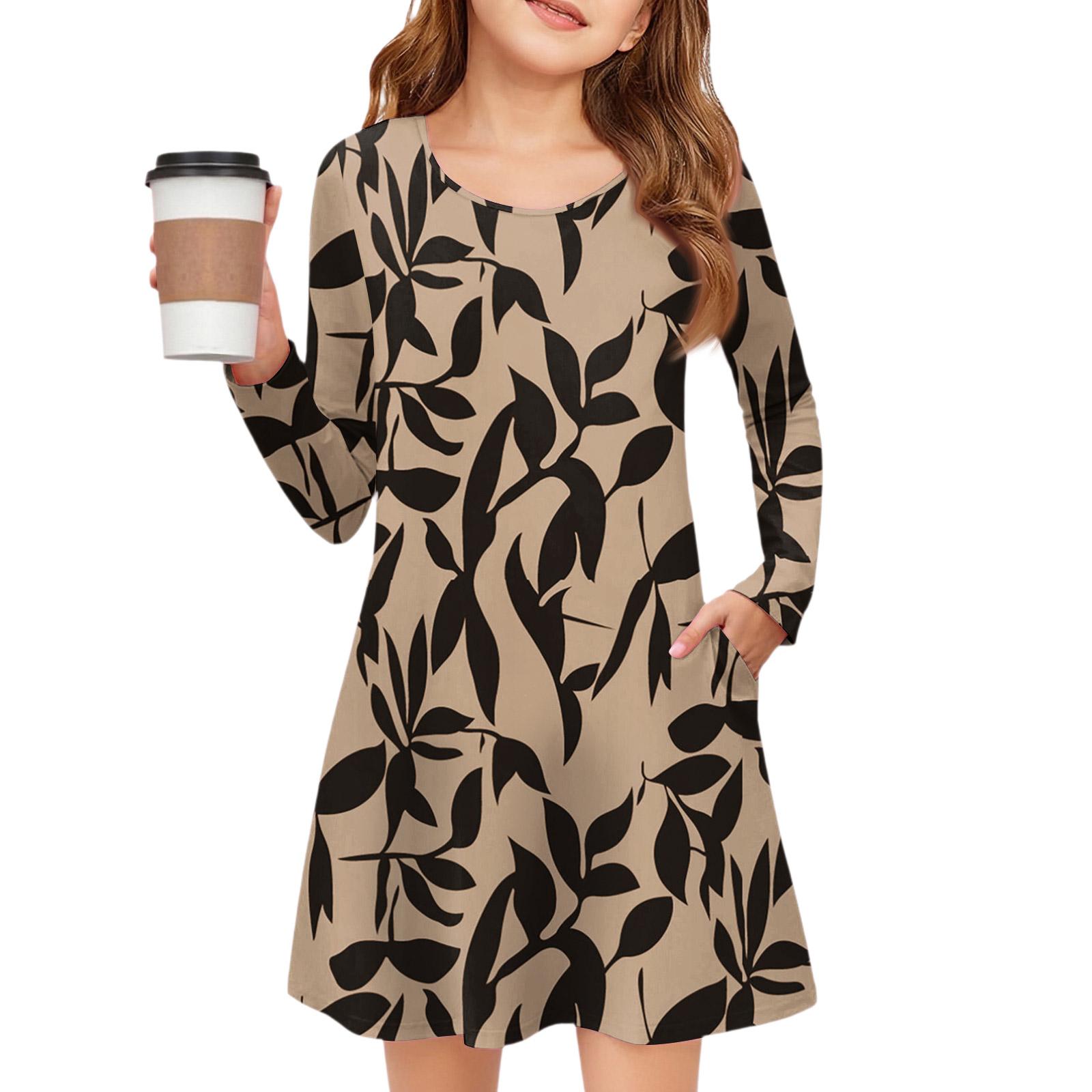 

Платье с длинным рукавом для девочек - Платье с цветными карманами 140