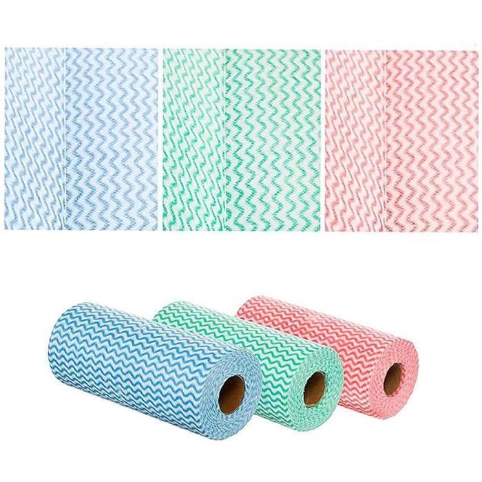 

Chiffon à vaisselle,3 Rouleaux Chiffon Nettoyage en Tissu Non Tissé, Rouleau De Chiffon, Réutilisables Non Tissés Chiffon De Nettoya