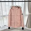 Premium 80% White Duck Down Parka Coat With Faux Fur Trim Loose Fit Mid-Length Winter Jacket Women