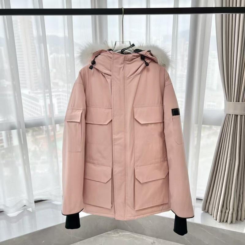 Premium 80% White Duck Down Parka Coat With Faux Fur Trim Loose Fit Mid-Length Winter Jacket Women