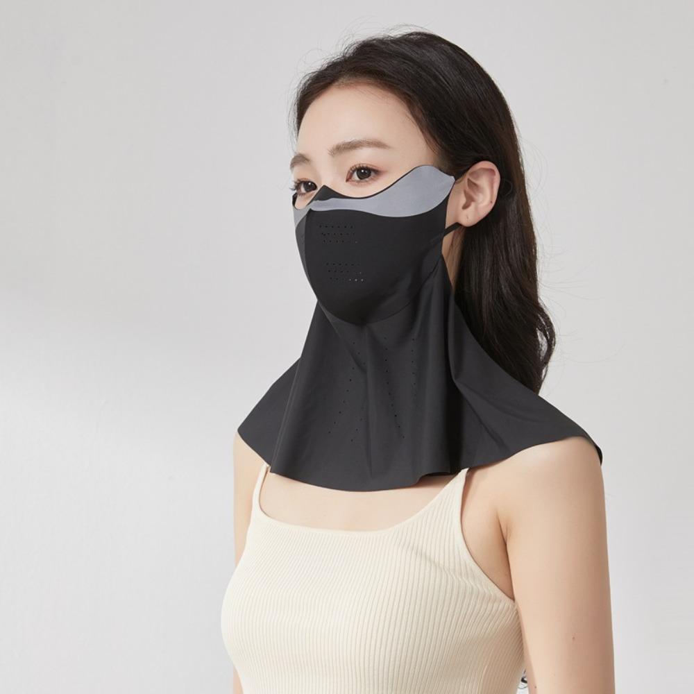

Ice Silk Sun Protection Mask 3D Breathable Sunshade Face Mask Fashion Anti-UV Neck Scarf Summer чёрный
