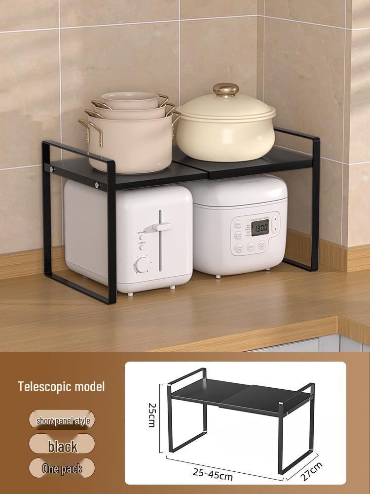 Retractable Kitchen Countertop Spice & Dish Storage Rack