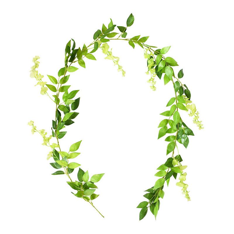 1.85M Wisteria Artificial Flowers Vine Garland Wedding Arch Decoration Fake Plants Foliage Rattan Trailing Faux Flowers Ivy Wall