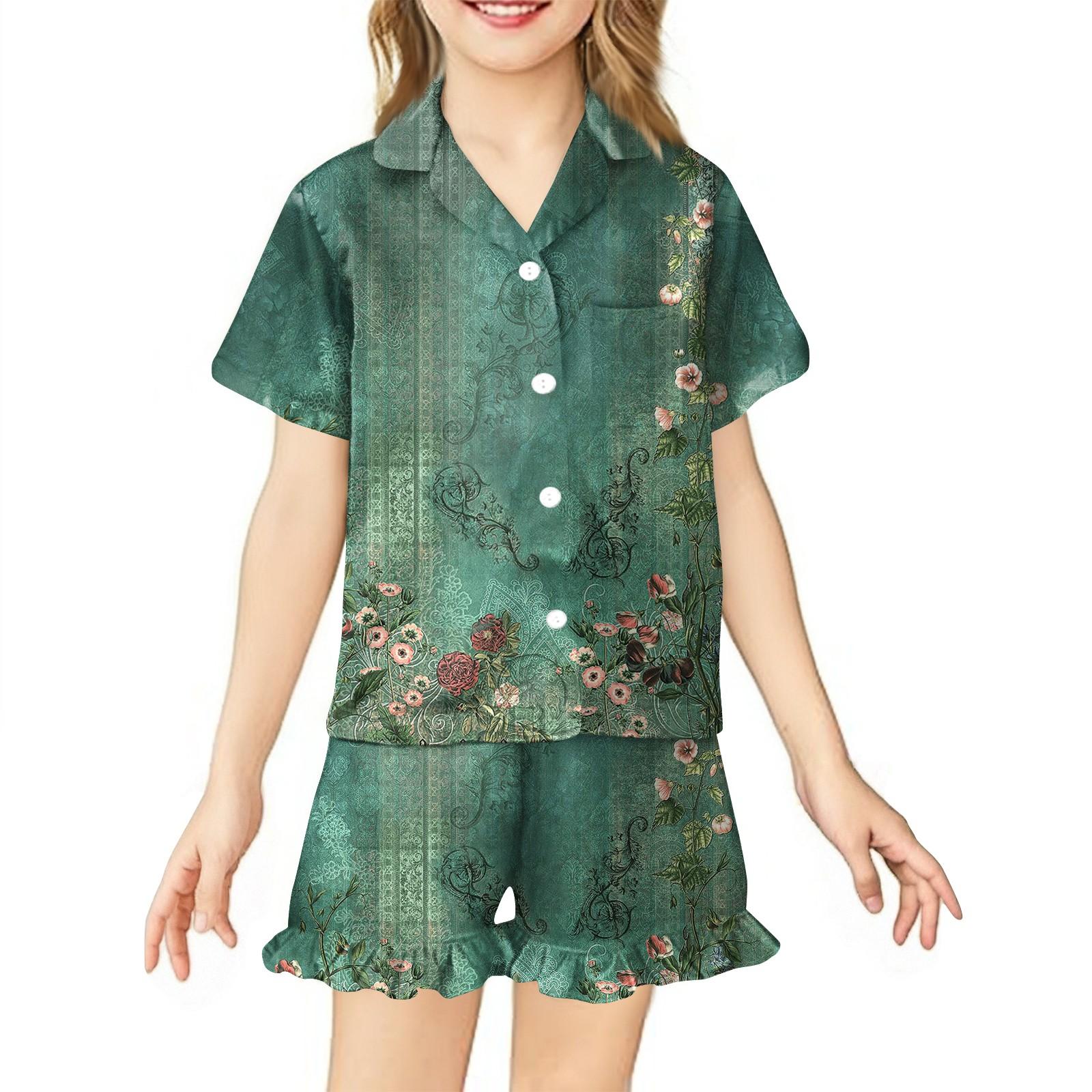 

Детская домашняя одежда Пижамный комплект Топ с коротким рукавом Шорты Комплект из двух предметов Верхняя одежда Игровой кардиган Одежда 160