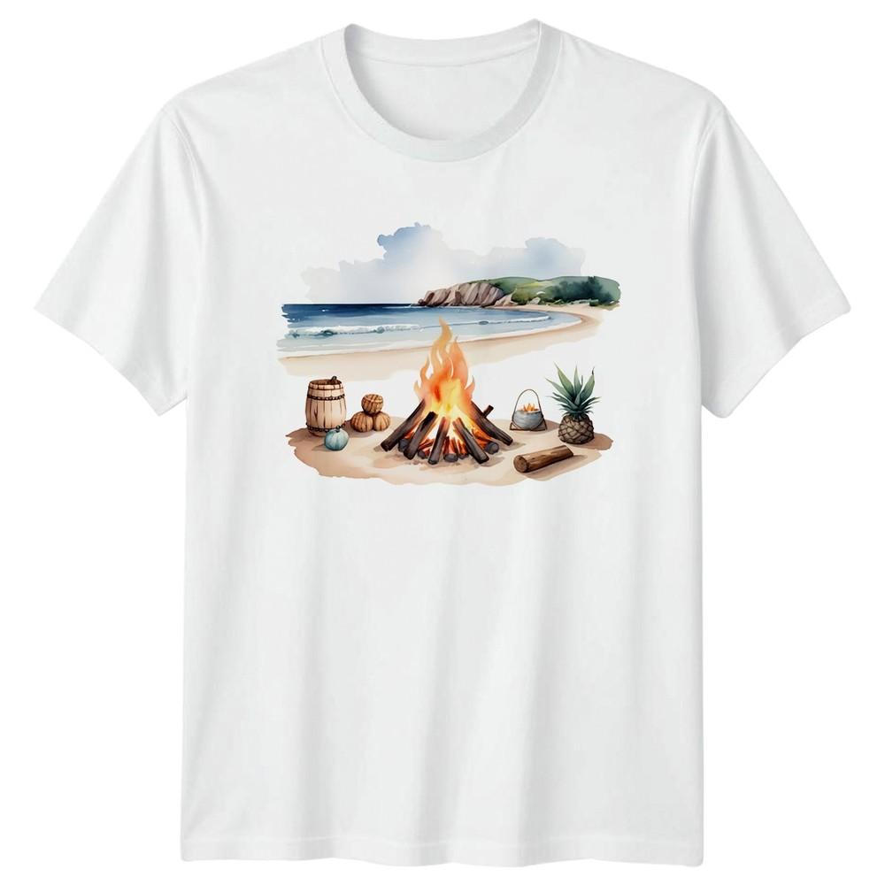 Beach Bonfire Camping Outdoors Unisexs TShirt Unisexs Tee Graphic Unisex Top S