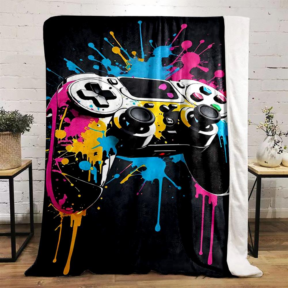 Colorful Gaming Controller Art Design Warm blanket - Flannel blanket for bedroom, living room, sofa, and nap sofas.