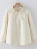 Women's Retro Lace Trim Jacquard Long Sleeve Quilted Shirt - Winter 2025 Edition