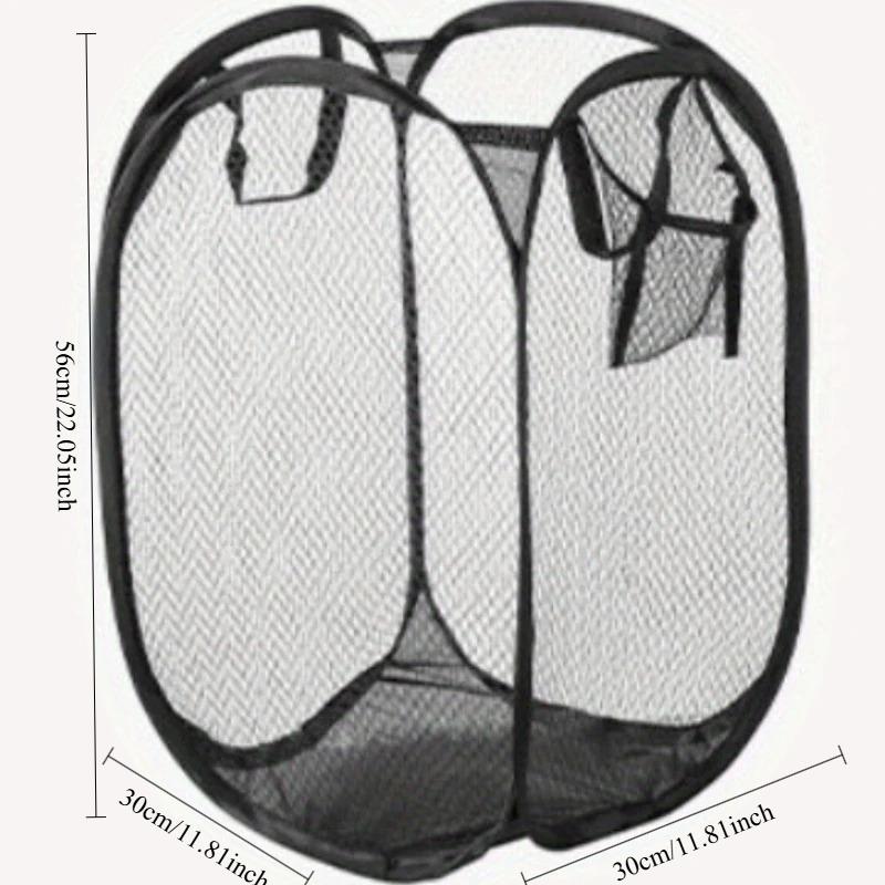 Foldable Laundry Basket Large Capacity Dirty Clothes Hamper Mesh Washing Bin Portable Clothes Storage Organizer Bedroom Bathroom