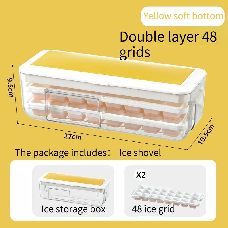 New Press Silicone Ice Cube Tray Easy Release Ice Maker Mold for Home Kitchen Freezer Storage Box Ice Making Tool