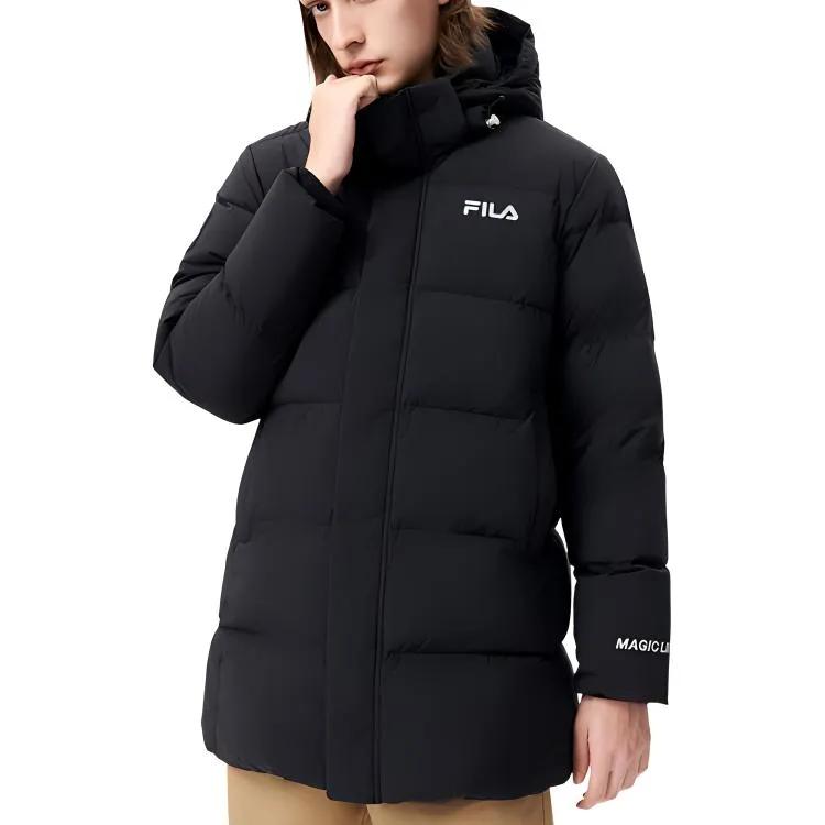FILA Down Jackets Men's Black Hooded Moderate (Unisex) Down Jackets F51M249904F BK