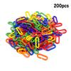 100PCS 200PCS C-Type Plastic Chain Buckle Parrot Toys Mixed Colors Swing Climbing Cage Action Training Toy for Pet Birds