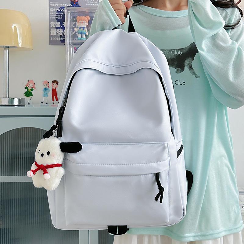Backpack Large Capacity Travel Backpack Solid Color Simple Junior High School Student Leisure Japanese High School Student Versatile School Bag