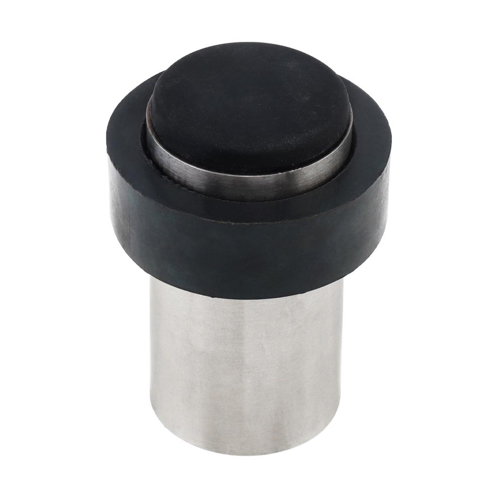 Silver Stainless Steel Floor Door Stop Cylindrical Wall Protector Heavy Duty Universal Bottom Top Mount