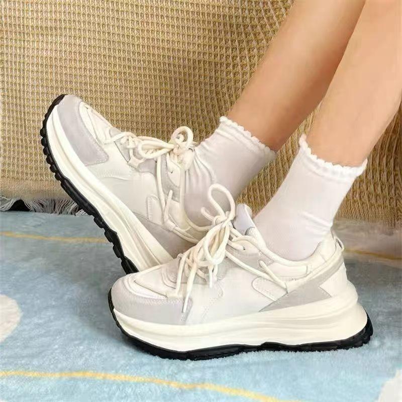 2024 Mixed Color Fashion Women's Sports Shoes Versatile Thick Sole Flat Casual Outdoor Running Women's Platform Sneakers
