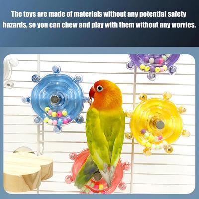 Parrot Wheel Parrot Interactive Toy Bird Turntable Hang Toys Sounding Ball Toys Stand Playing Cage Accessories Pet Supplies Bird
