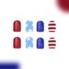 Square Press on Nail 4th of July Fake Nail Independence Day Glues on Nail Patriotic False Nail Full Cover Fake Nail