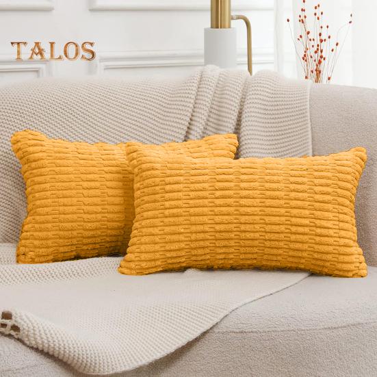 Corduroy Pillow Nordic Sleeves 2pcs Solid Color Square Cushion With Invisible Zipper Design Pillow Case For Home Decor