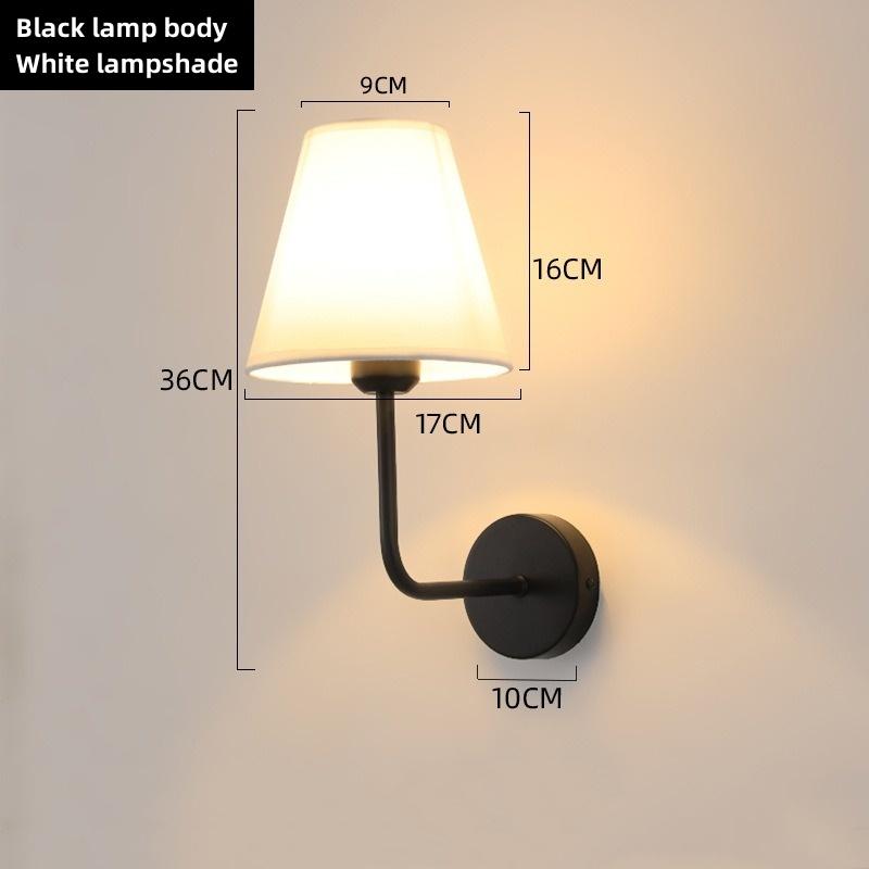 E27 American fabric wall lamp simple hotel room interior decor lighting living room corridor aisle bedroom bedside wall light