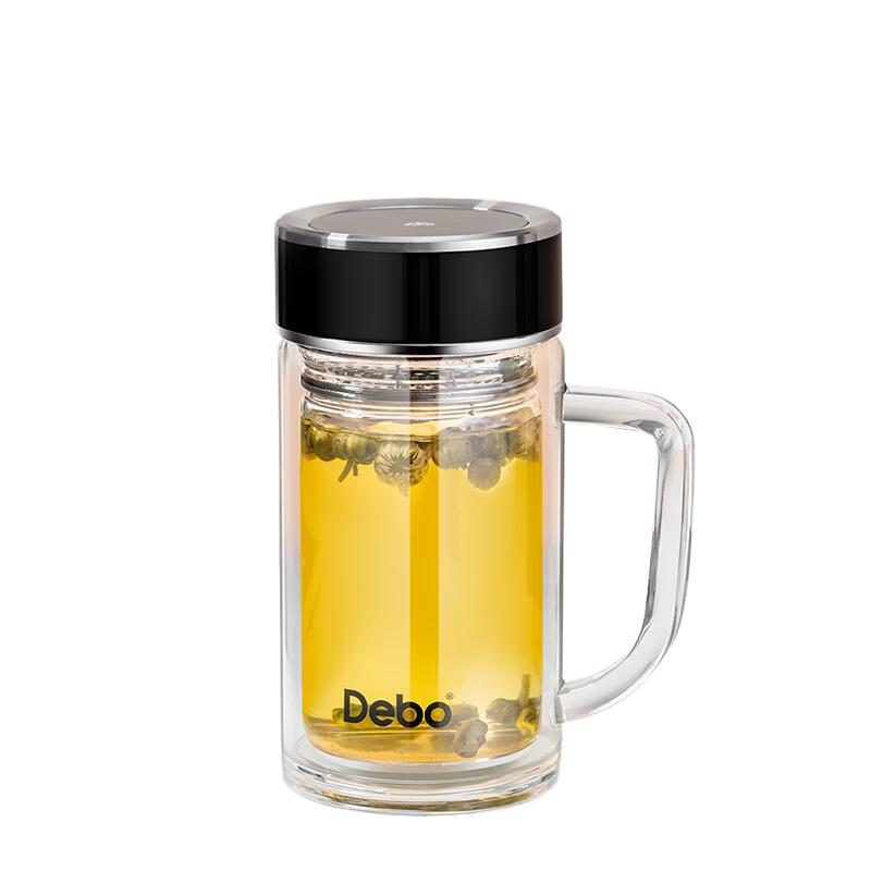 Depo Lavender Double Wall Glass Tea Mug with Infuser