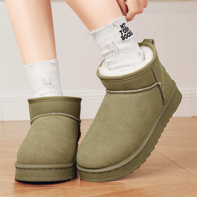 Snow Boots Women Lace Up Warm Ankle Boots Ladies Winter Fur Shoes Platform Casual Comfortable Short Boots