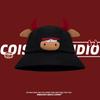 Cute cartoon calf bucket hat student funny versatile basin hat sunshade sunscreen couple travel movie tide