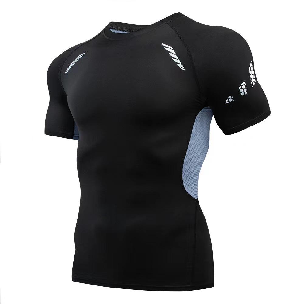 Men's Quick-Dry Breathable Sportswear Set - Tight-Fit, Long-Sleeve Base Layer for Outdoor Running & Training.
