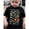 Funny Kids Boys' Dinosaur Alphabet Graphic Tee Tshirt Cute Short Sleeve T-Shirt for All Seasons Baby Girls T Shirt