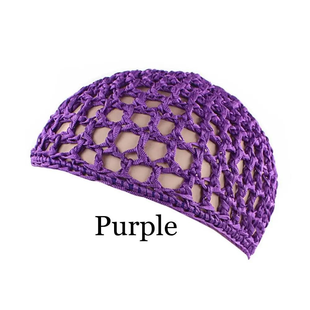 Soft Rayon Knit Snood Hat Mesh Hair Net Hair Care Cap Crochet Sleeping Night Cover Turbans
