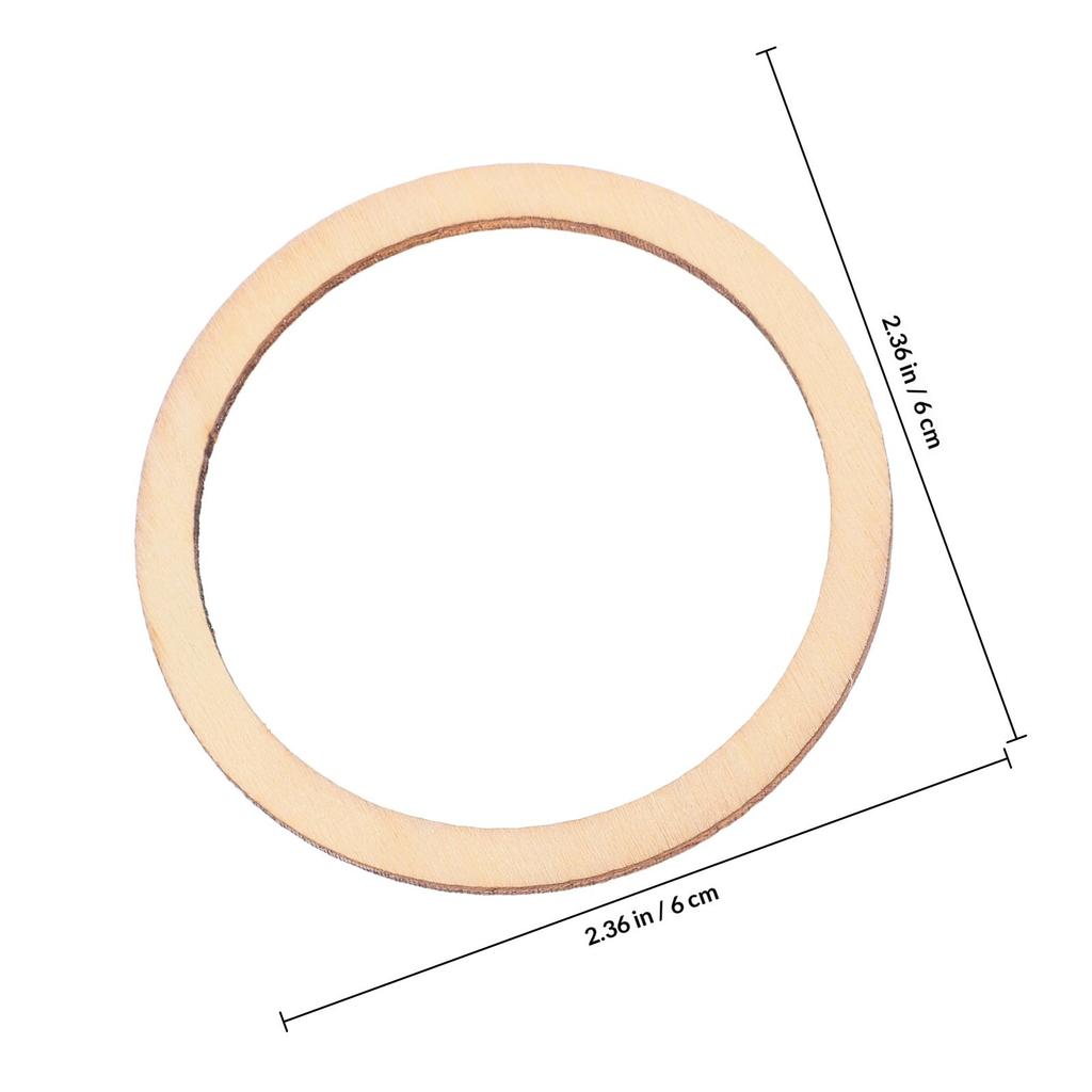 50Pcs Round Wooden Chips Natural Color Hollow Circle DIY Craft Decorations for Scrapbooking Wedding Party Christmas Ornaments