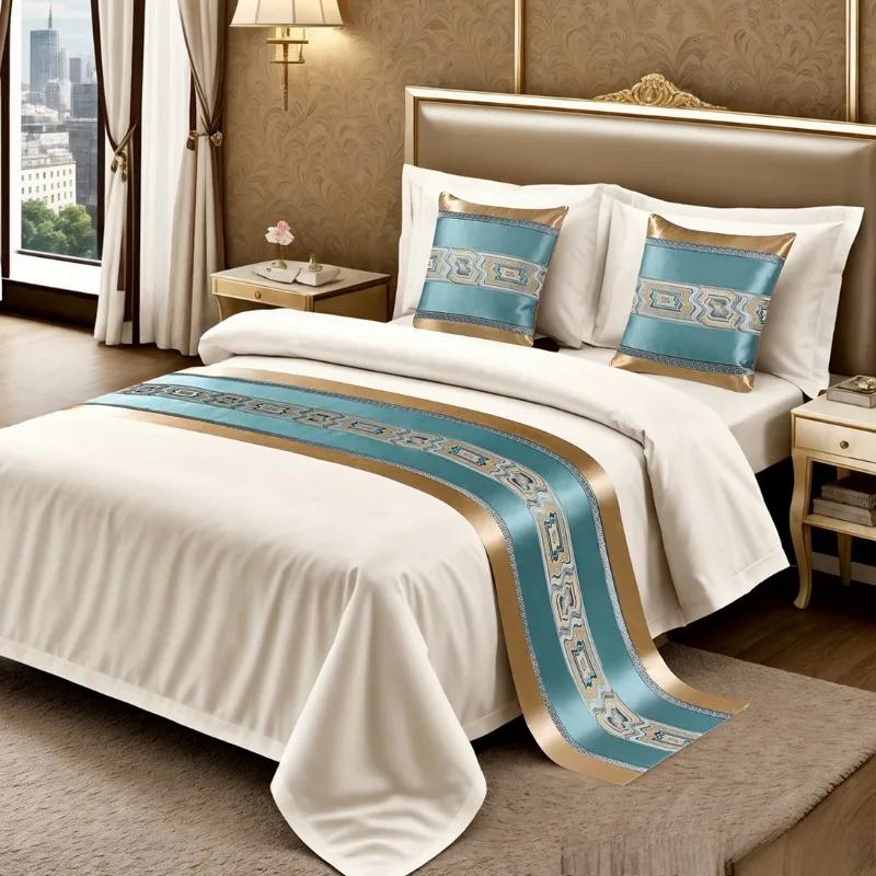 Chinese Style Fashion High Quality Bed Flag Hotel Cupboard Table Runner Decor for Home Parlor Wedding Room No Pillowcase