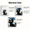Cat art 2D Flat Pattern Flannel Blanket High quality All Seasons Warmth and Comfort Perfect for Christmas Gifts.
