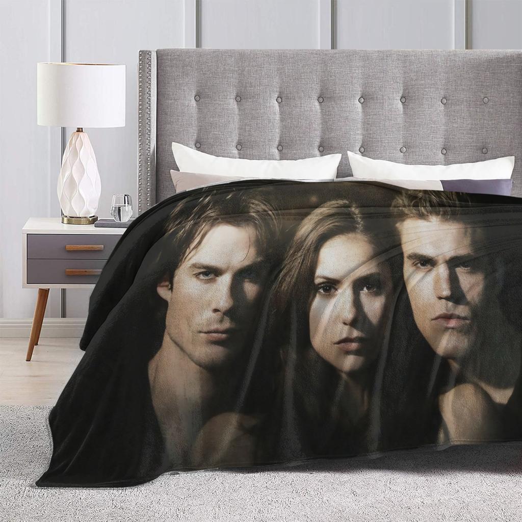Soft Warm Blanket Decorative The Vampire Diaries Bedding Throws Flannel Bedspread For Couch Bed Pattern Sofa Bed Cover