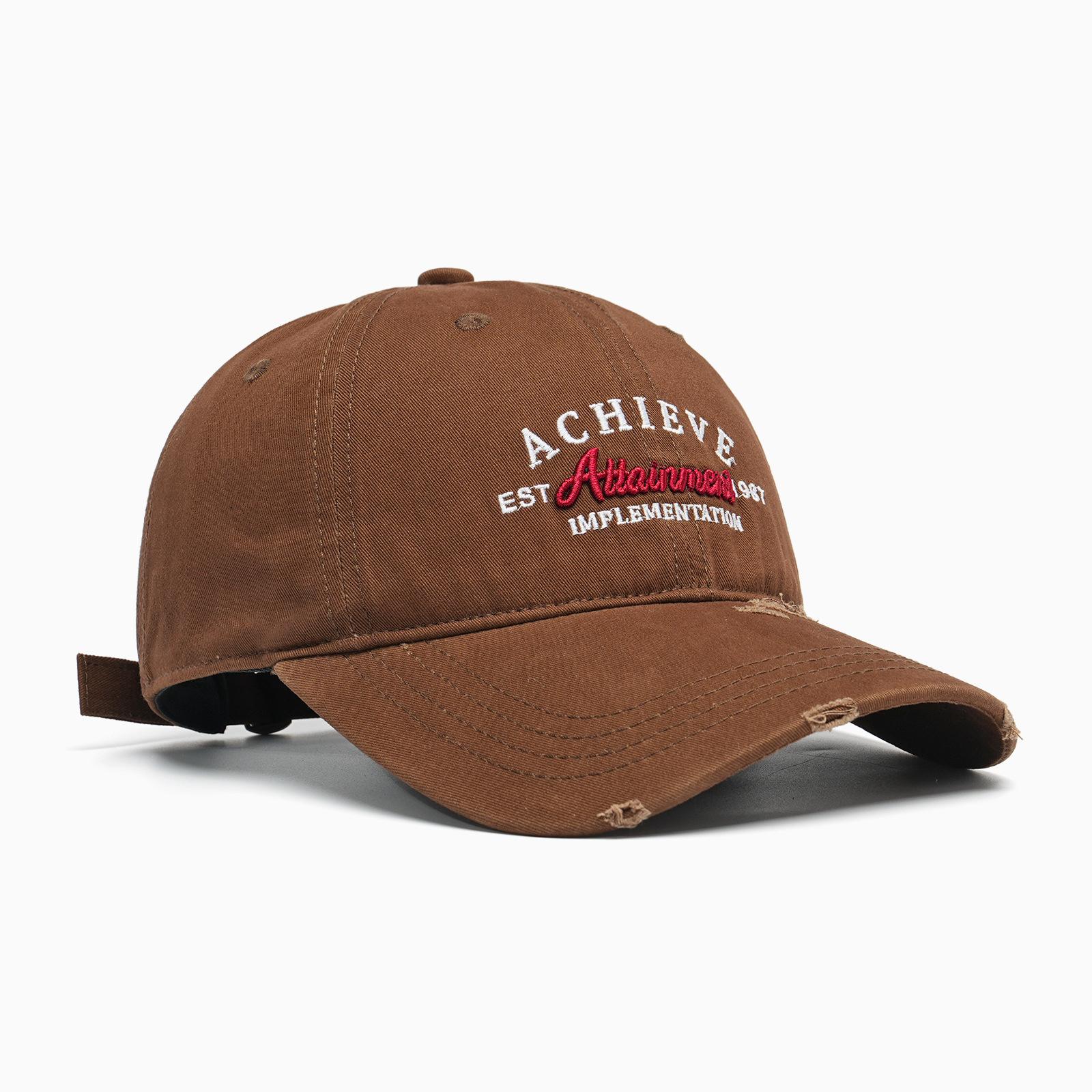 European American Retro Unisex Baseball Cap Washed Soft Cotton Letter Embroidery  Fashion