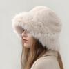New High-grade Imitation Fur Bucket Hat Autumn and Winter Plush Warm Ear Protection Small Solid Color Fox Hair Hat