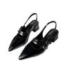 Niche High Heels Solid Color Bag Head Sandals Fairy Shoes 2025 New Spring and Summer Black French Pointed Single Shoes
