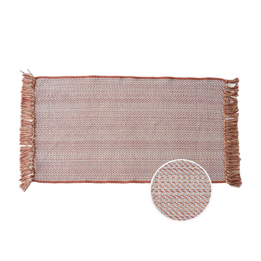 

Ковер из хлопчатобумажной нити с кисточками в стиле бохо, саржевые ковры смешанных цветов для спальни, вязаный коврик для входа, коврик для улицы 90x60cm