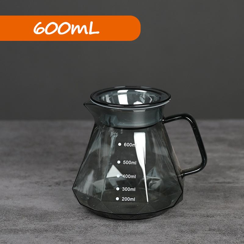 

Кофейник Leeseph Espresso Glass Carafe, чайник для заваривания кофе с фильтром - 400 мл, 600 мл, кофейник Diamond Glass для совместного использования