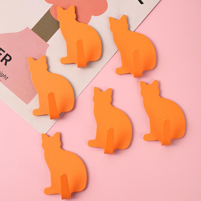 Adhesive Metal Cat Wall Hook for Kitchen, Bathroom, or Door.