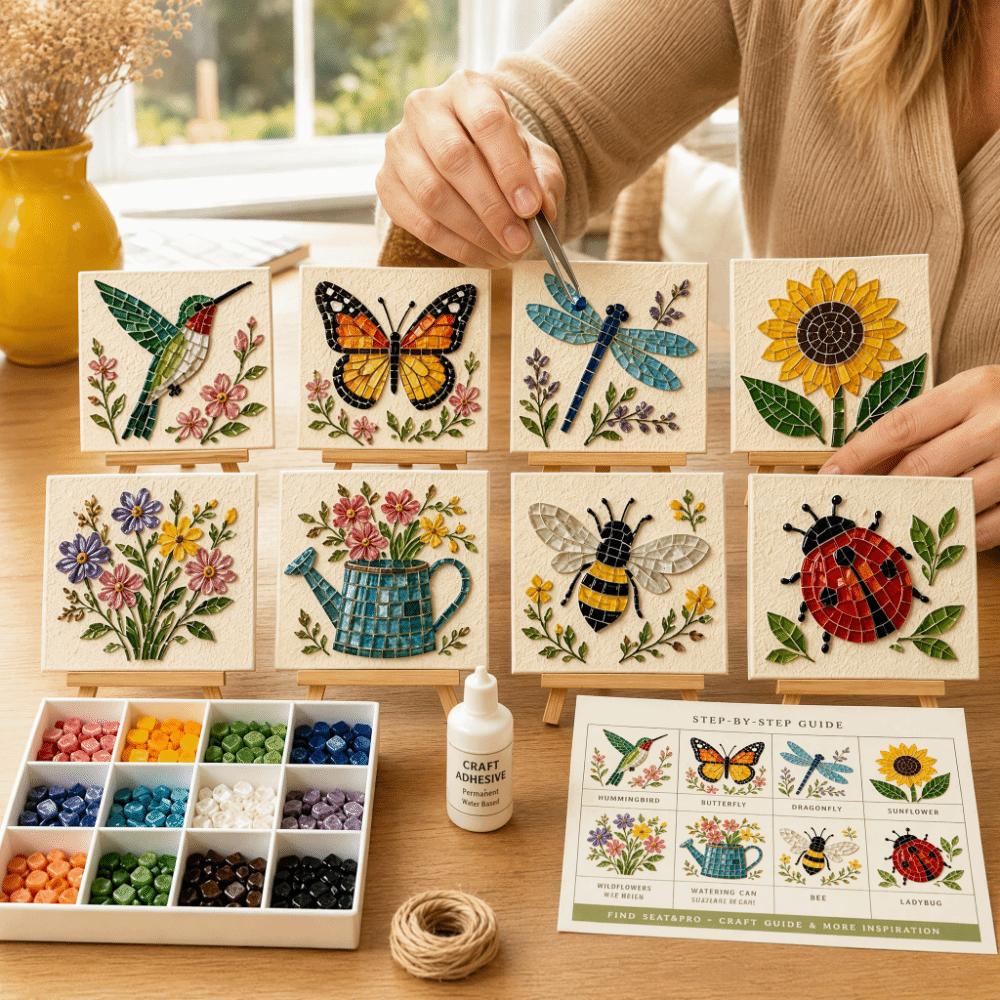Glazen Tegels Mozaïek Kit DIY Beginner Vriendelijke Glazen Mozaïek Kit Tuindieren Kunst Voor Beginner