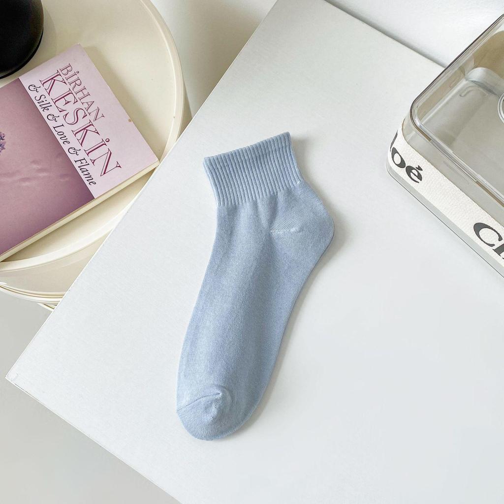 Morandi Color Mid-Tube Sportsocken aus Baumwolle für Damen: Trendy Unifarben für Studium und Freizeit.